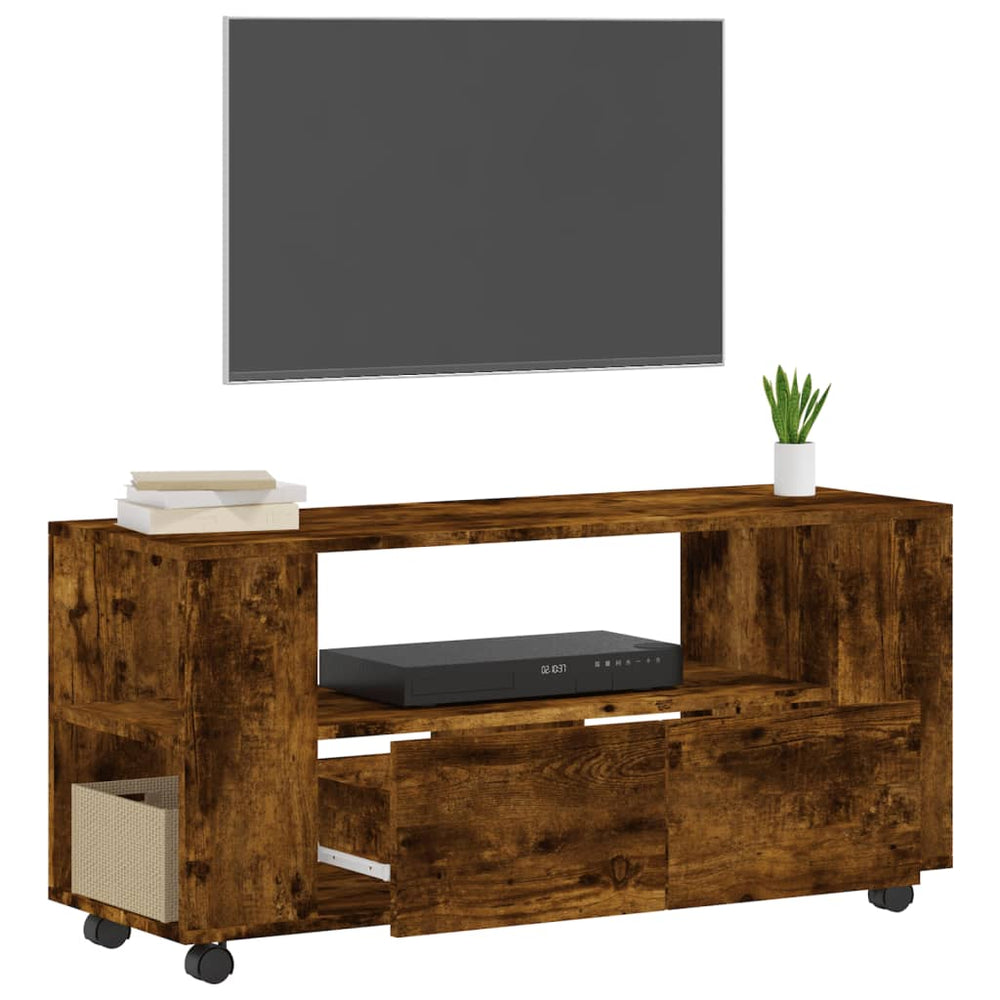 Tv-meubel 102x34,5x43 cm bewerkt hout gerookt eikenkleurig MeubelReus