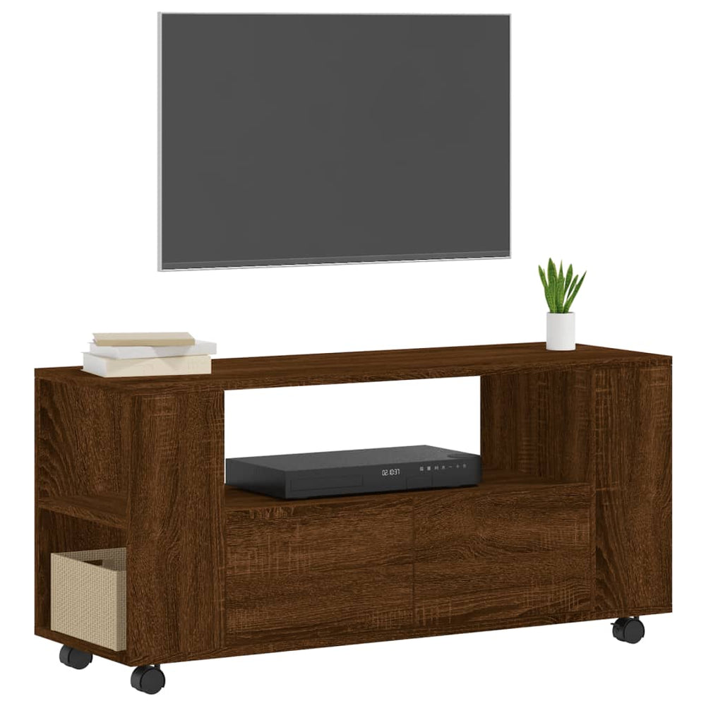 Tv-meubel 102x34,5x43 cm bewerkt hout bruin eikenkleur MeubelReus