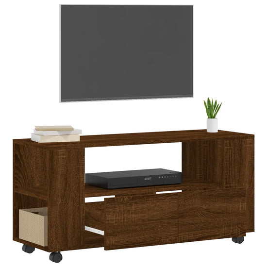 Tv-meubel 102x34,5x43 cm bewerkt hout bruin eikenkleur MeubelReus