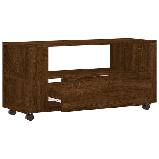 Tv-meubel 102x34,5x43 cm bewerkt hout bruin eikenkleur MeubelReus