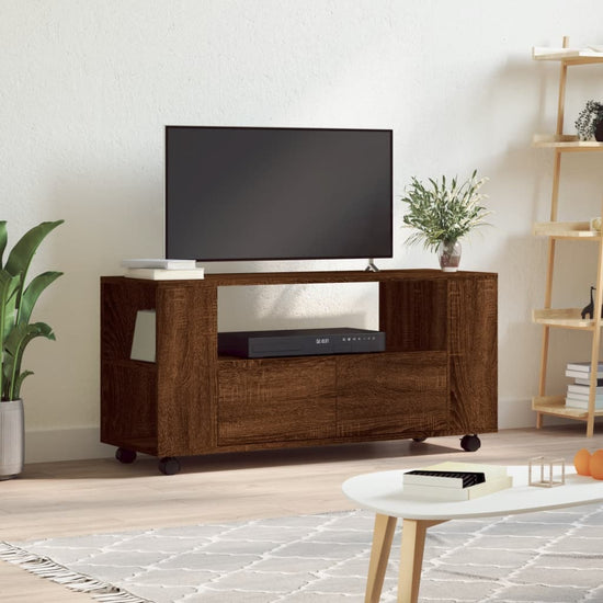 Tv-meubel 102x34,5x43 cm bewerkt hout bruin eikenkleur MeubelReus