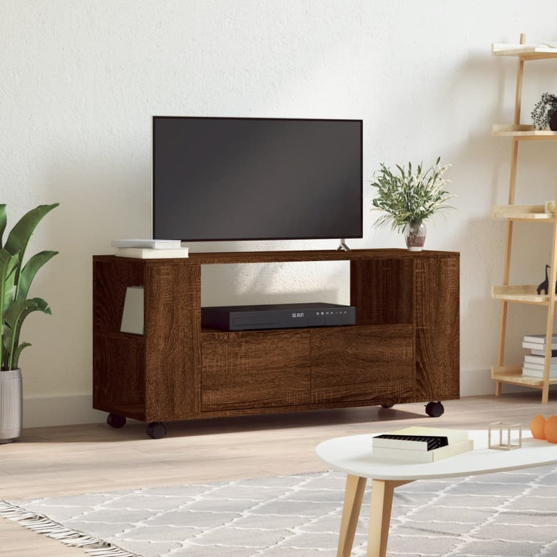 Tv-meubel 102x34,5x43 cm bewerkt hout bruin eikenkleur MeubelReus