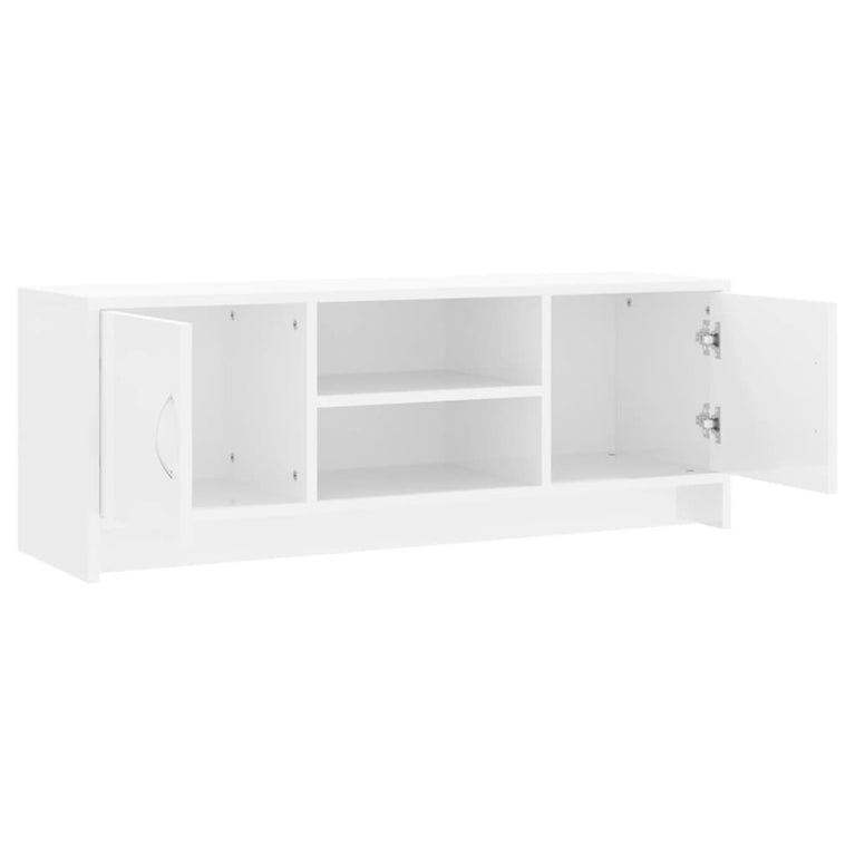 Tv-meubel 102x30x37,5 cm bewerkt hout hoogglans wit MeubelReus