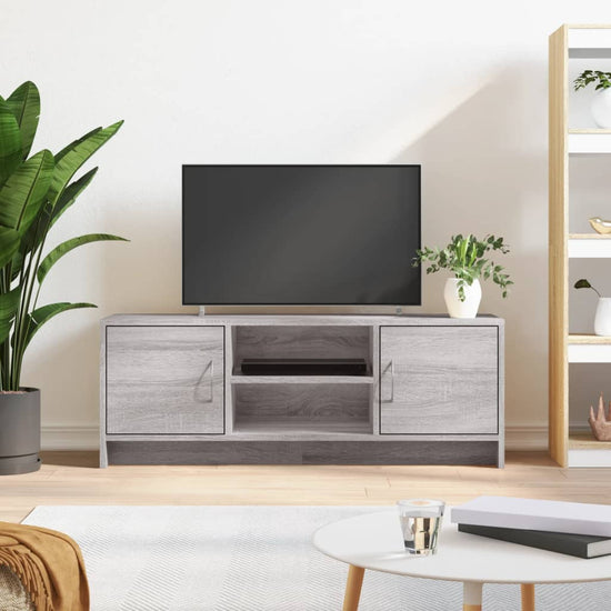 Tv-meubel 102x30x37,5 cm bewerkt hout grijs sonoma eikenkleurig MeubelReus