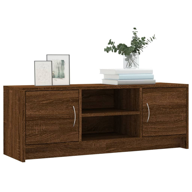 Tv-meubel 102x30x37,5 cm bewerkt hout bruin eikenkleur MeubelReus