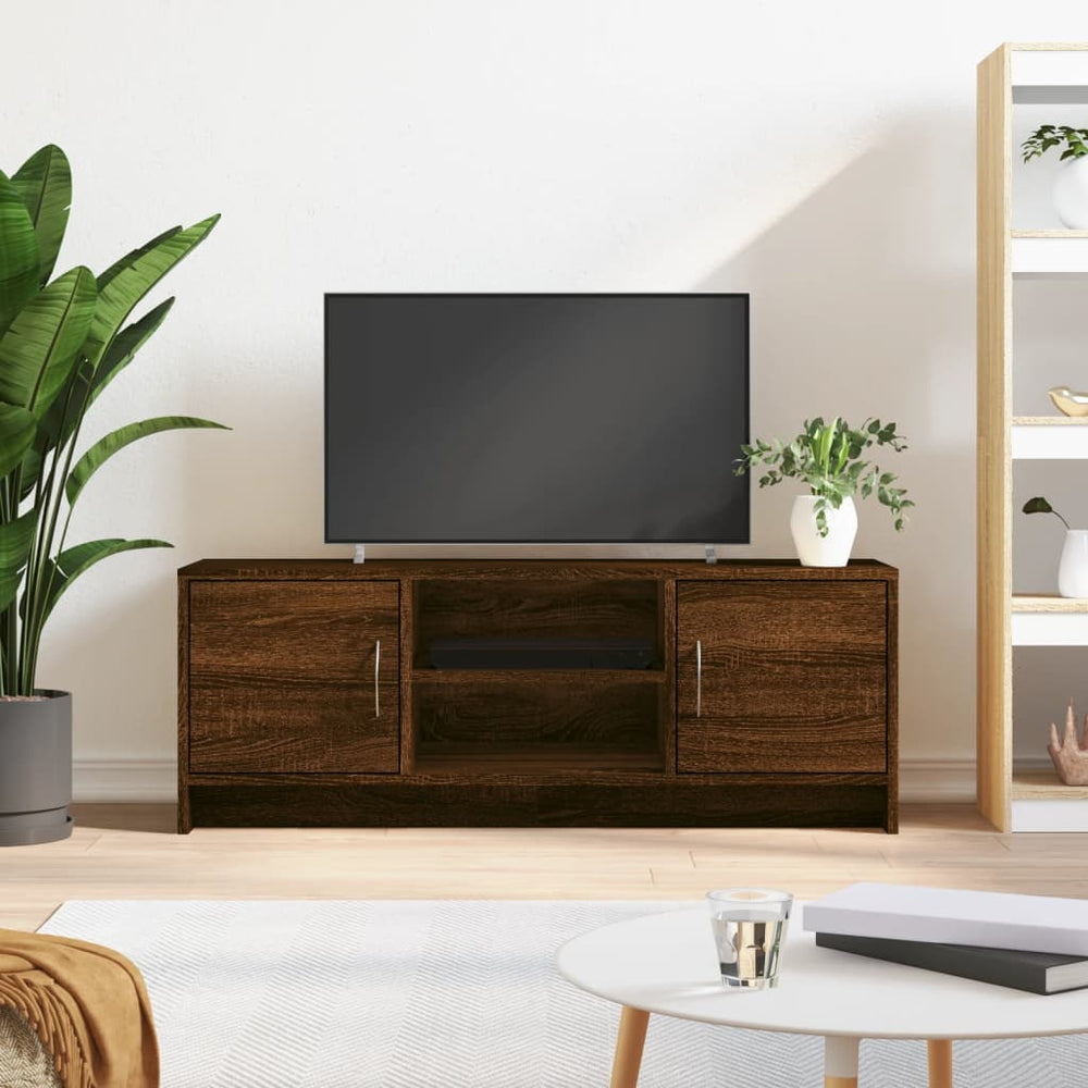 Tv-meubel 102x30x37,5 cm bewerkt hout bruin eikenkleur MeubelReus