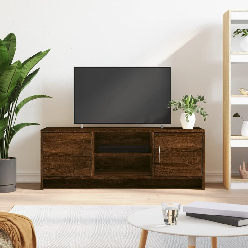 Tv-meubel 102x30x37,5 cm bewerkt hout bruin eikenkleur MeubelReus