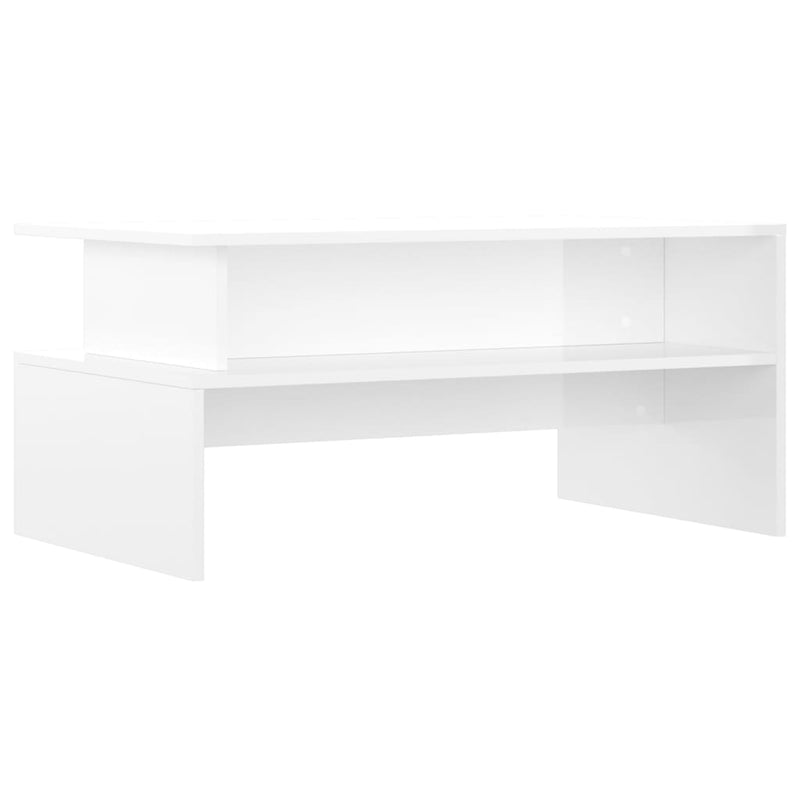 Salontafel 90x55x42,5 cm bewerkt hout hoogglans wit MeubelReus