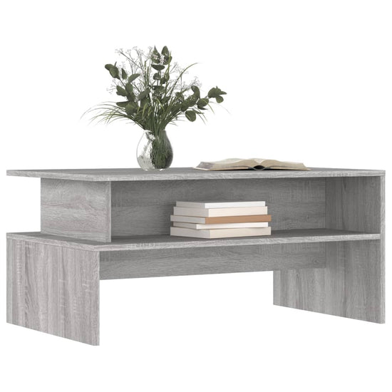 Salontafel 90x55x42,5 cm bewerkt hout grijs sonoma eikenkleur MeubelReus