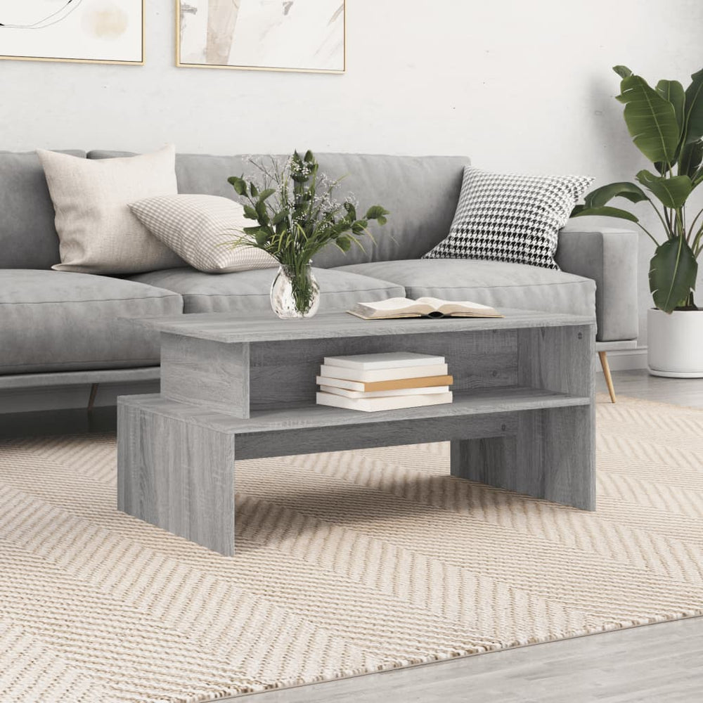 Salontafel 90x55x42,5 cm bewerkt hout grijs sonoma eikenkleur MeubelReus