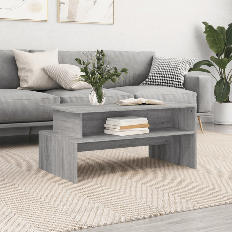 Salontafel 90x55x42,5 cm bewerkt hout grijs sonoma eikenkleur MeubelReus