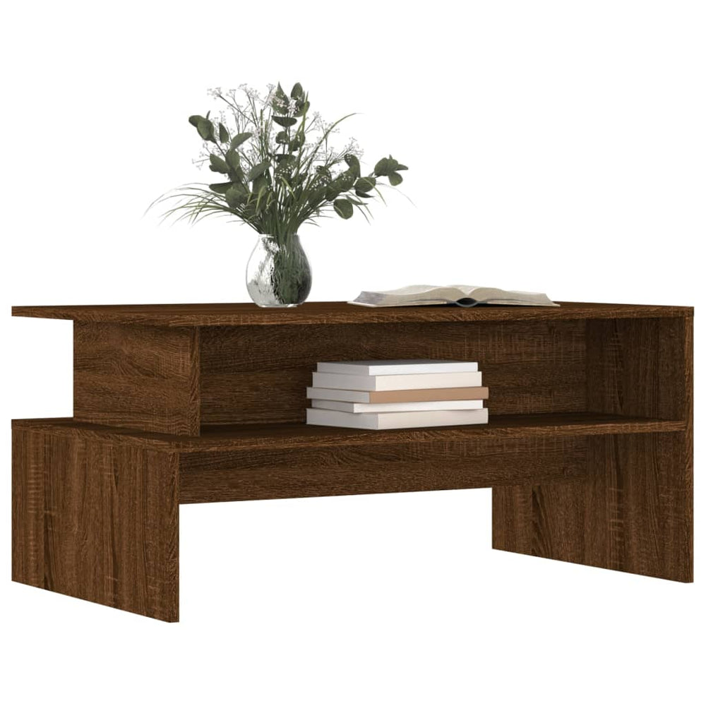 Salontafel 90x55x42,5 cm bewerkt hout bruin eikenkleur MeubelReus