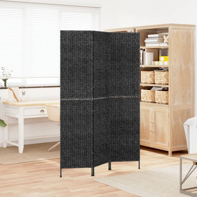 Kamerscherm met 3 panelen 122x180 cm waterhyacint zwart MeubelReus