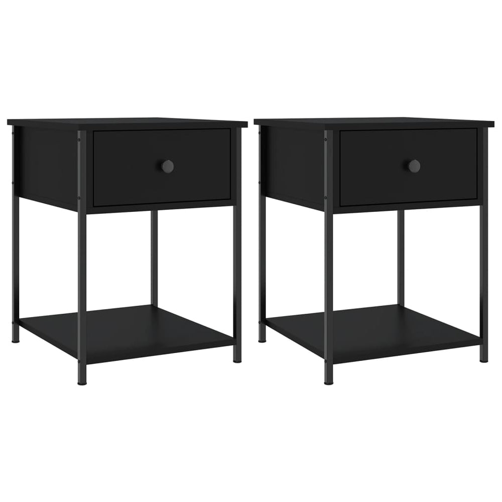 Nachtkastjes 2 st 44x45x58 cm bewerkt hout zwart MeubelReus