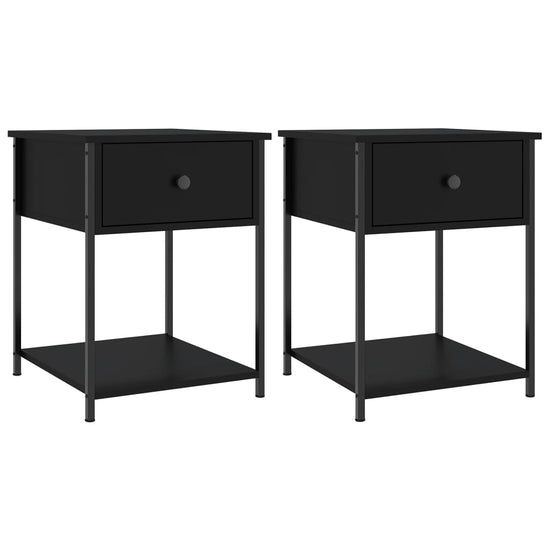 Nachtkastjes 2 st 44x45x58 cm bewerkt hout zwart MeubelReus