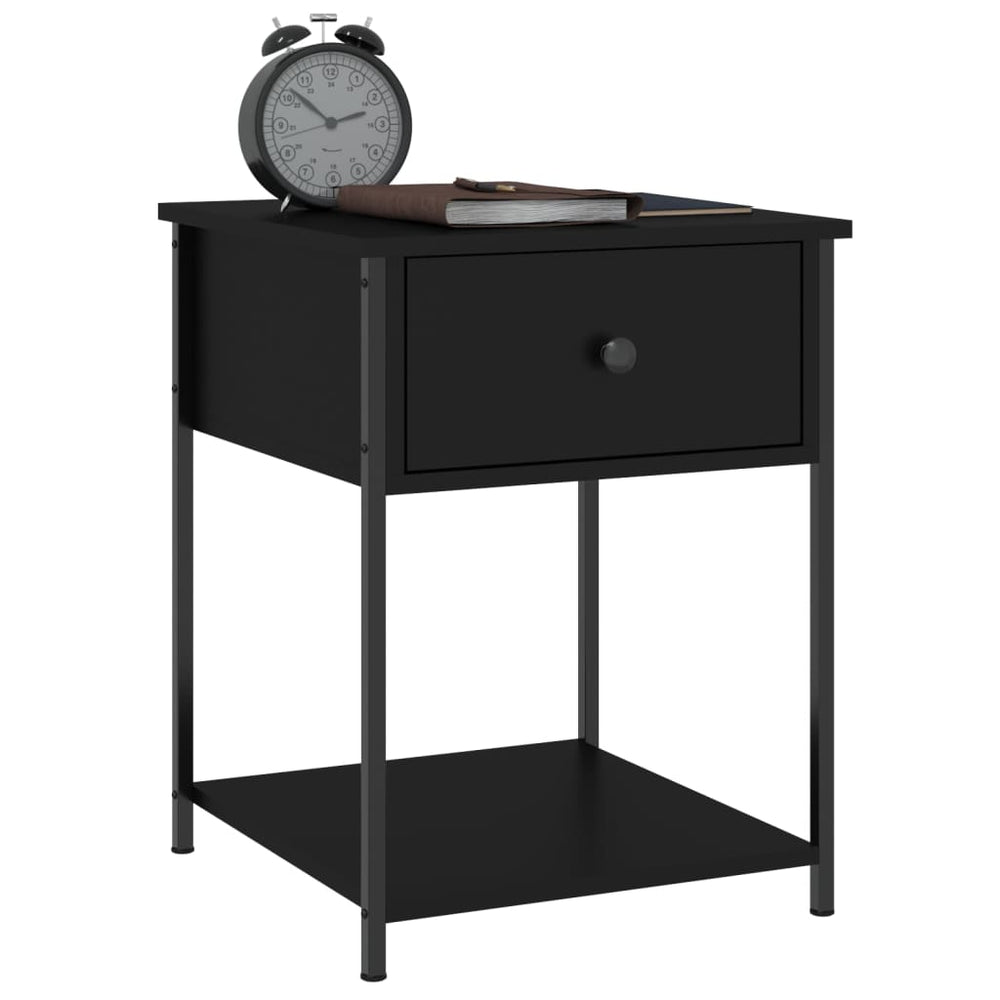 Nachtkastjes 2 st 44x45x58 cm bewerkt hout zwart MeubelReus