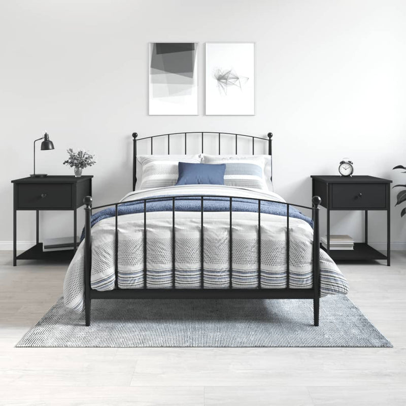 Nachtkastjes 2 st 44x45x58 cm bewerkt hout zwart MeubelReus
