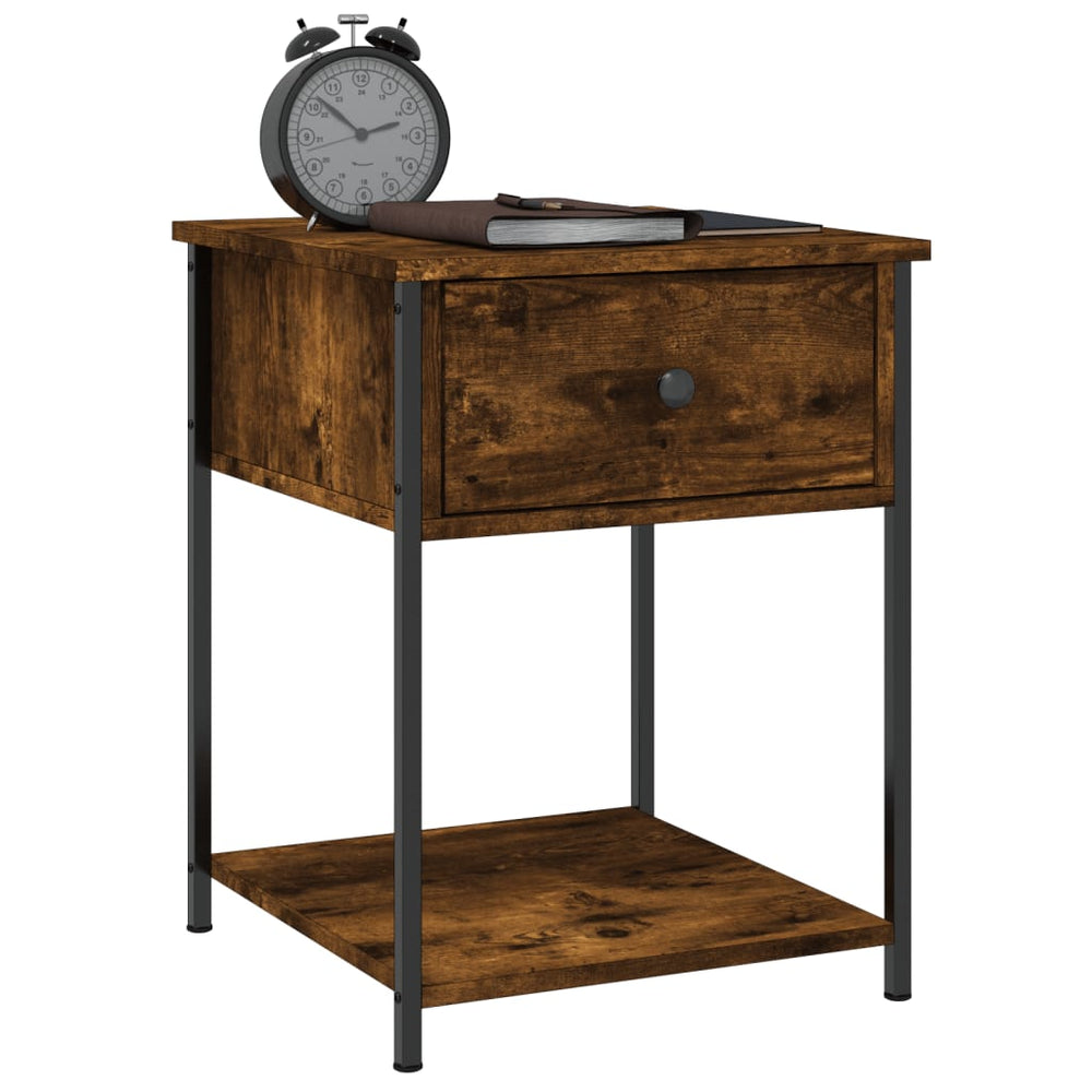 Nachtkastjes 2 st 44x45x58 cm bewerkt hout gerookt eikenkleurig MeubelReus