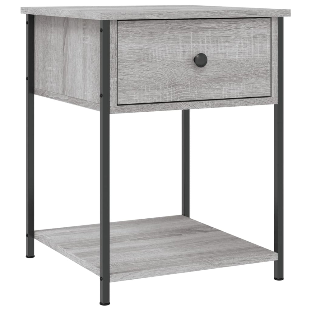 Nachtkastje 44x45x58 cm bewerkt hout grijs sonoma eikenkleurig MeubelReus