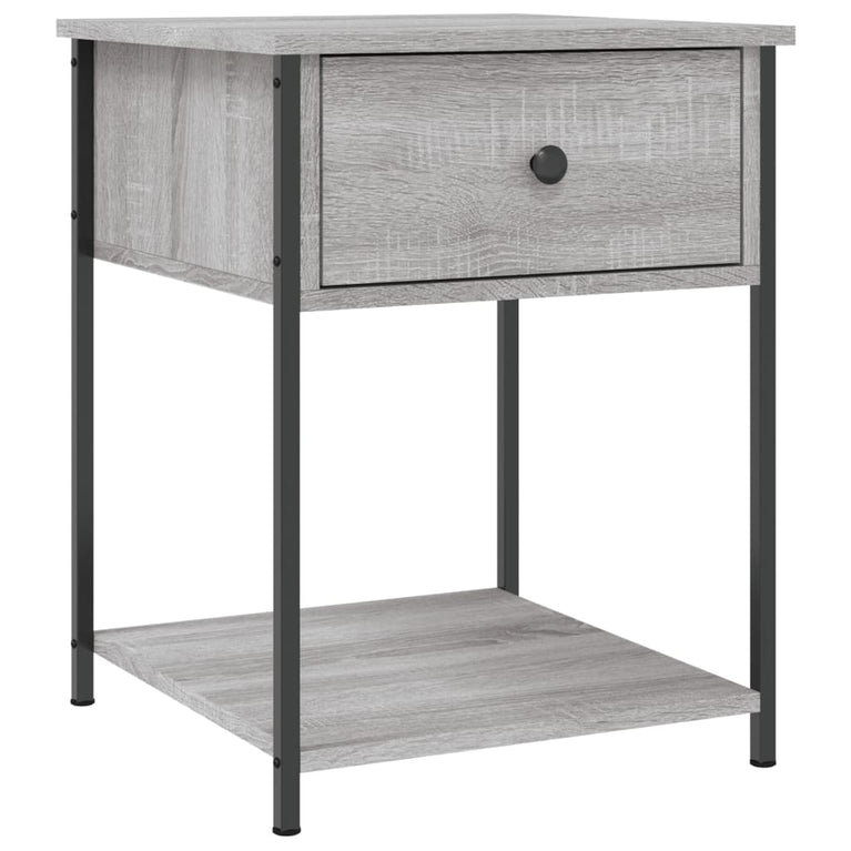 Nachtkastje 44x45x58 cm bewerkt hout grijs sonoma eikenkleurig MeubelReus
