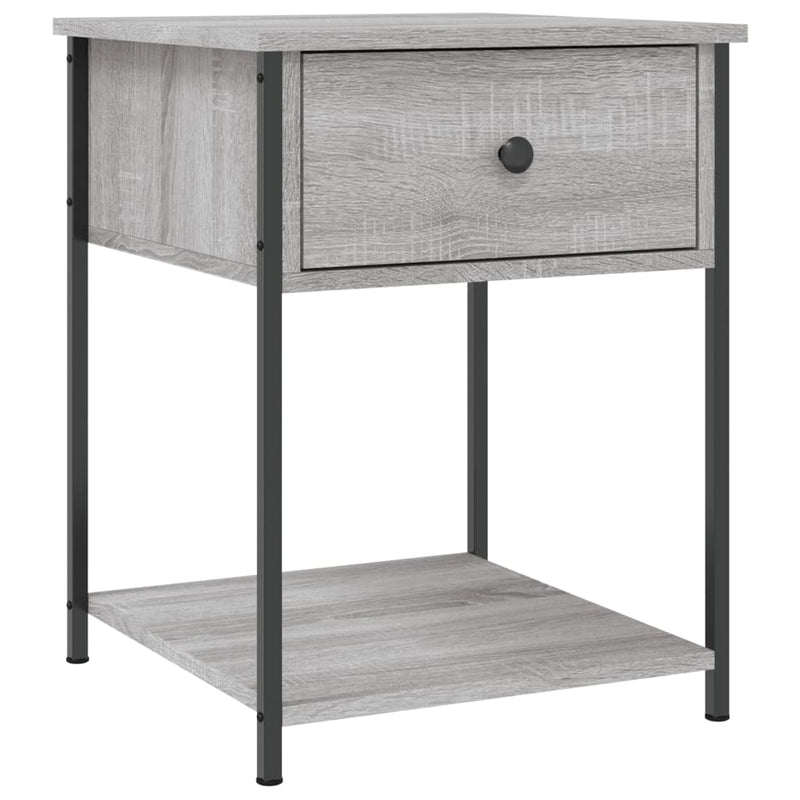 Nachtkastje 44x45x58 cm bewerkt hout grijs sonoma eikenkleurig MeubelReus