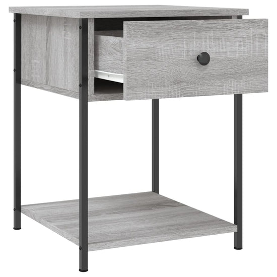 Nachtkastje 44x45x58 cm bewerkt hout grijs sonoma eikenkleurig MeubelReus