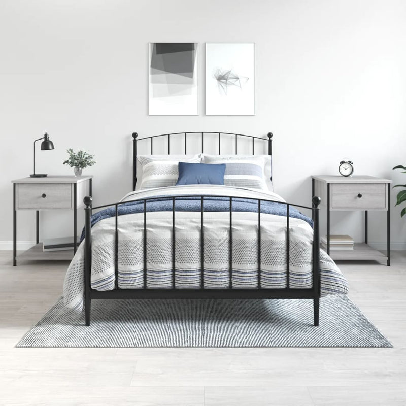 Nachtkastjes 2 st 44x45x58 cm bewerkt hout grijs sonoma eiken MeubelReus