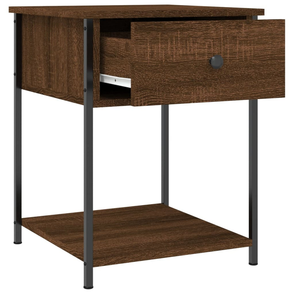 Nachtkastje 44x45x58 cm bewerkt hout bruin eikenkleur MeubelReus