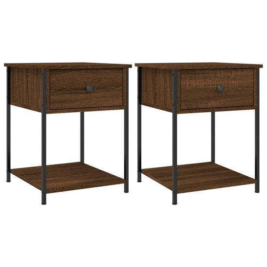 Nachtkastjes 2 st 44x45x58 cm bewerkt hout bruin eikenkleur MeubelReus