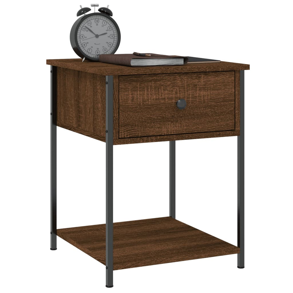 Nachtkastjes 2 st 44x45x58 cm bewerkt hout bruin eikenkleur MeubelReus