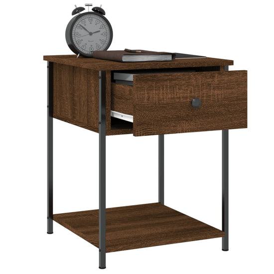 Nachtkastjes 2 st 44x45x58 cm bewerkt hout bruin eikenkleur MeubelReus