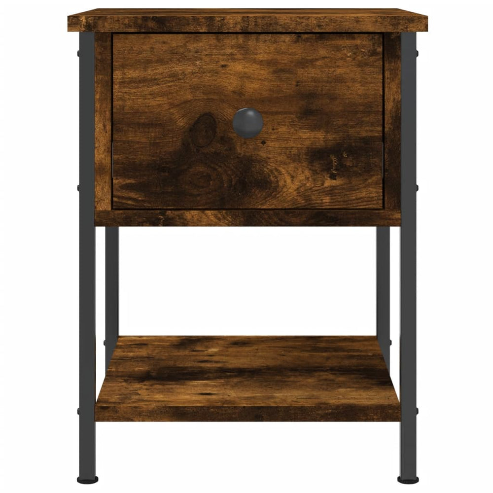 Nachtkastje 34x35,5x45 cm bewerkt hout gerookt eikenkleurig MeubelReus