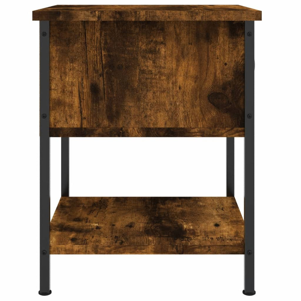 Nachtkastje 34x35,5x45 cm bewerkt hout gerookt eikenkleurig MeubelReus