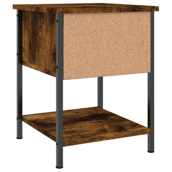Nachtkastje 34x35,5x45 cm bewerkt hout gerookt eikenkleurig MeubelReus