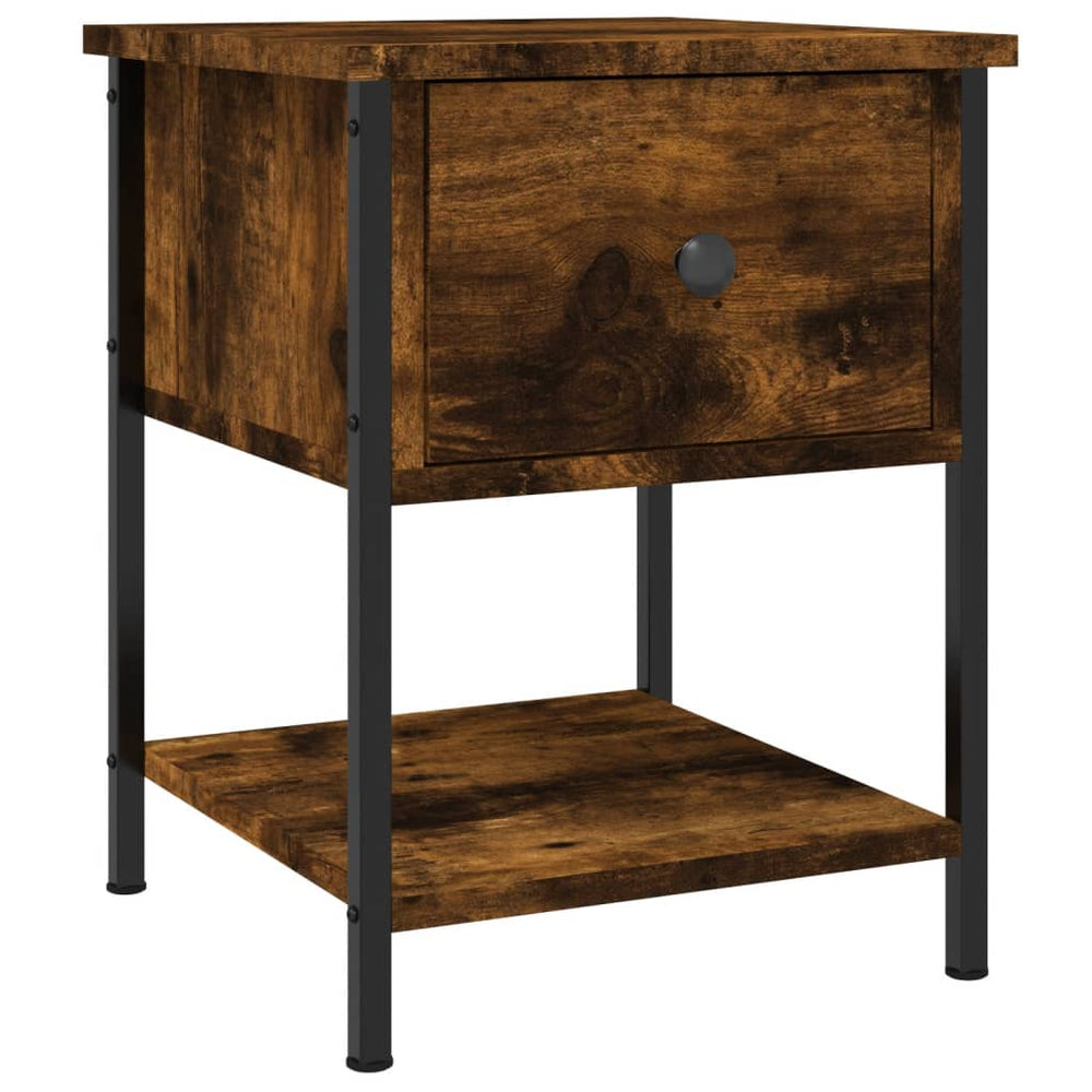 Nachtkastjes 2 st 34x35,5x45 cm bewerkt hout gerookt eikenkleur MeubelReus