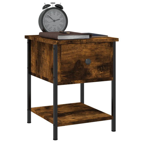 Nachtkastjes 2 st 34x35,5x45 cm bewerkt hout gerookt eikenkleur MeubelReus