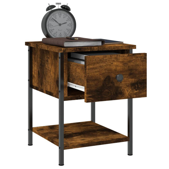 Nachtkastjes 2 st 34x35,5x45 cm bewerkt hout gerookt eikenkleur MeubelReus