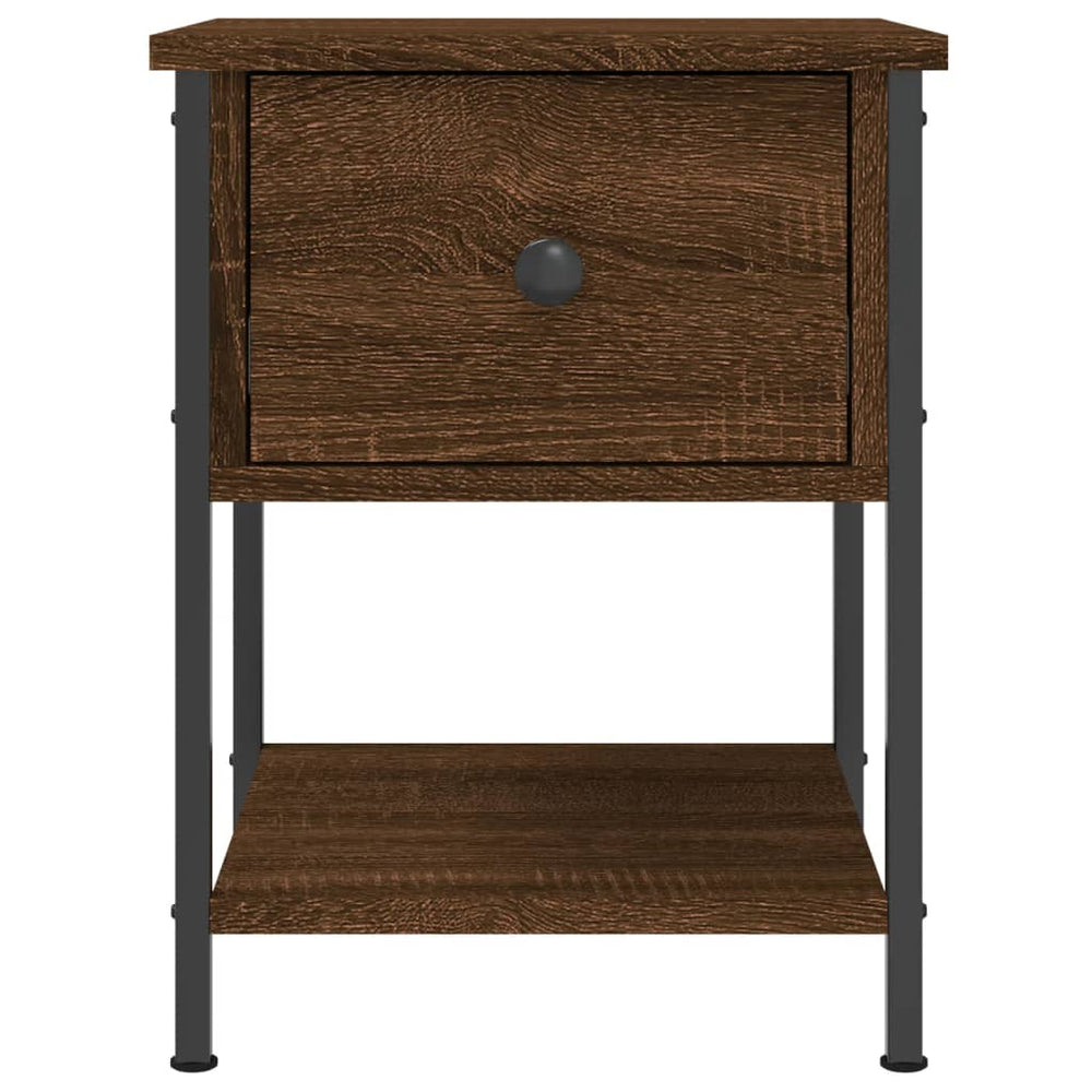 Nachtkastje 34x35,5x45 cm bewerkt hout bruin eikenkleur MeubelReus