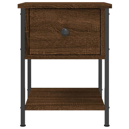 Nachtkastje 34x35,5x45 cm bewerkt hout bruin eikenkleur MeubelReus