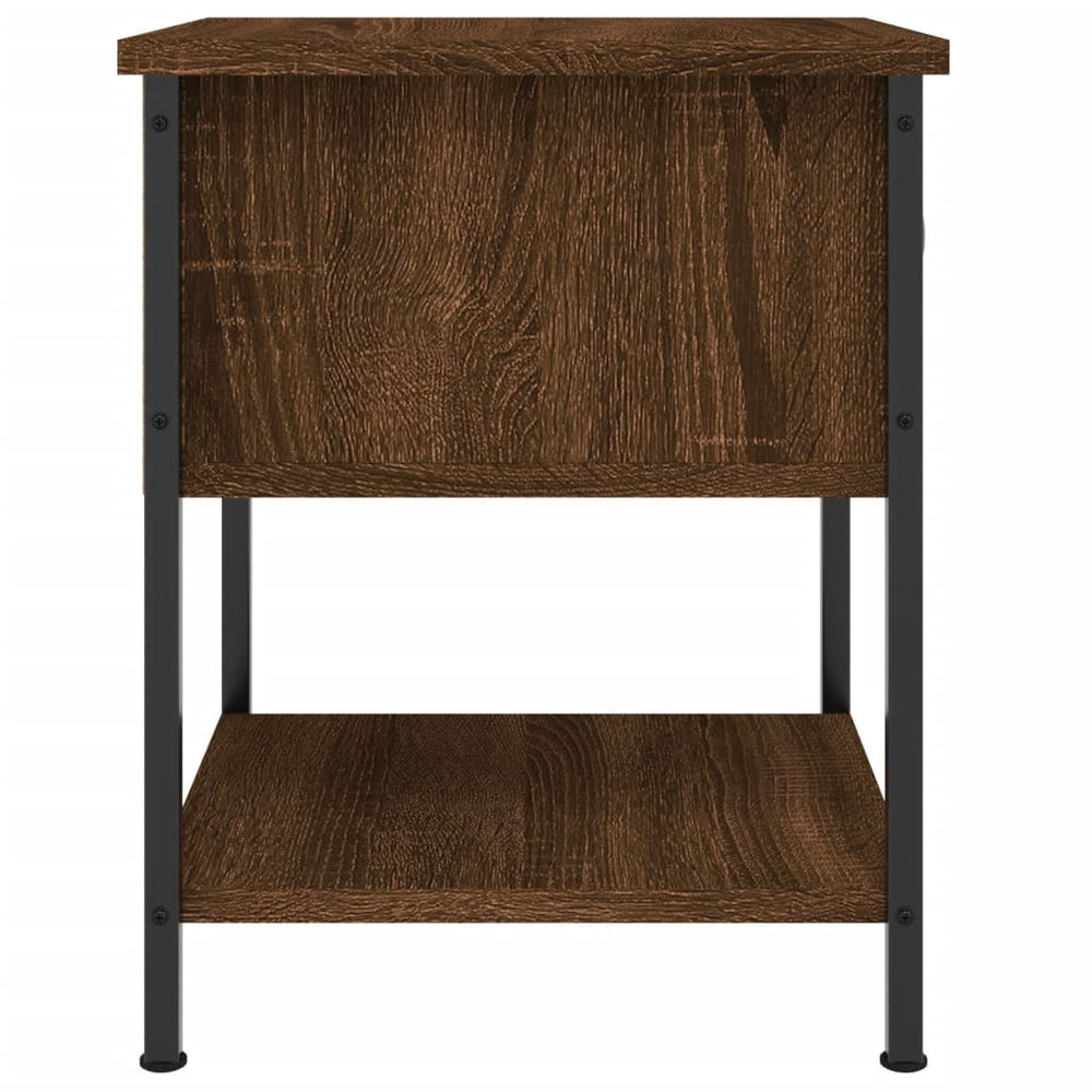 Nachtkastje 34x35,5x45 cm bewerkt hout bruin eikenkleur MeubelReus