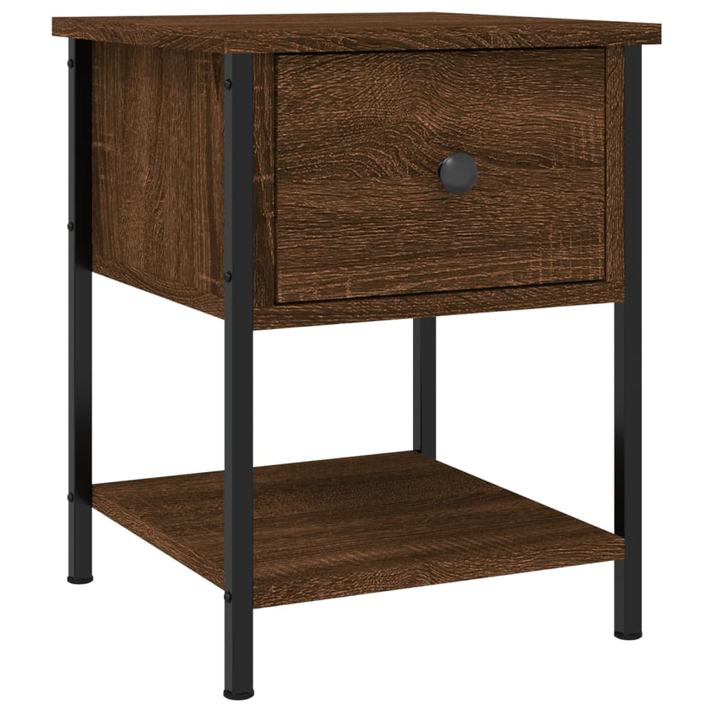 Nachtkastjes 2 st 34x35,5x45 cm bewerkt hout bruin eikenkleur MeubelReus