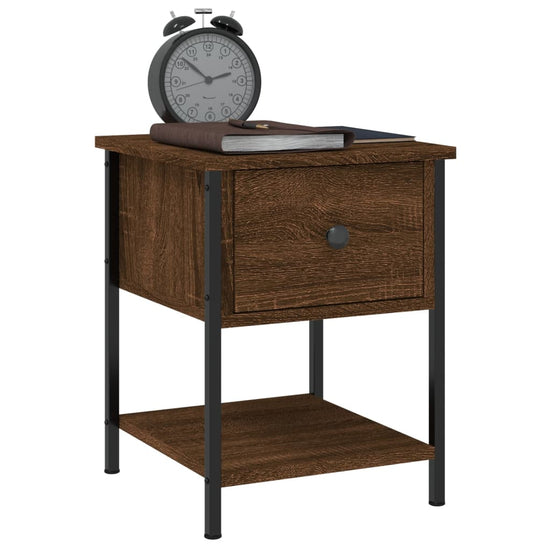 Nachtkastjes 2 st 34x35,5x45 cm bewerkt hout bruin eikenkleur MeubelReus