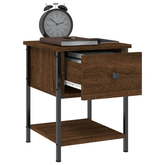 Nachtkastjes 2 st 34x35,5x45 cm bewerkt hout bruin eikenkleur MeubelReus