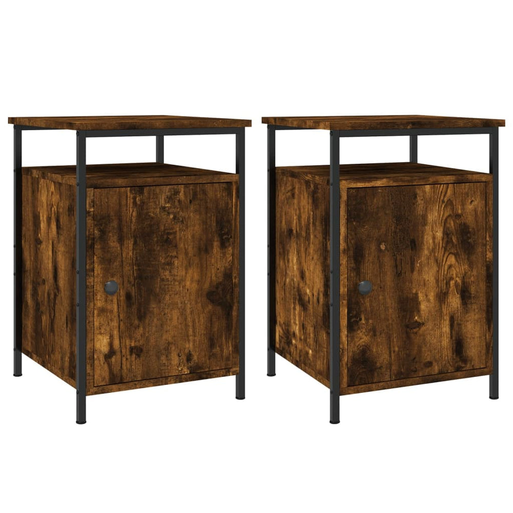 Nachtkastjes 2 st 40x42x60 cm bewerkt hout gerookt eikenkleurig MeubelReus