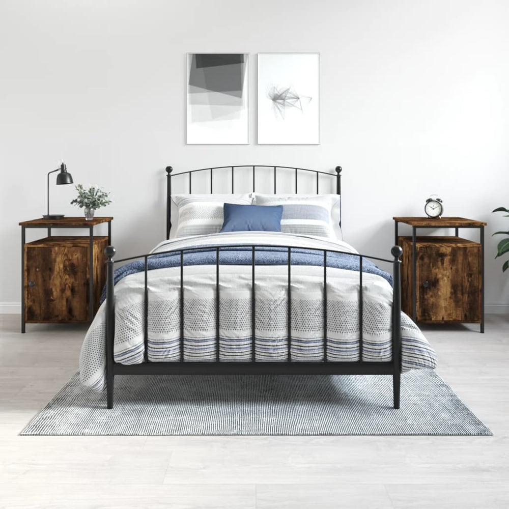 Nachtkastjes 2 st 40x42x60 cm bewerkt hout gerookt eikenkleurig MeubelReus