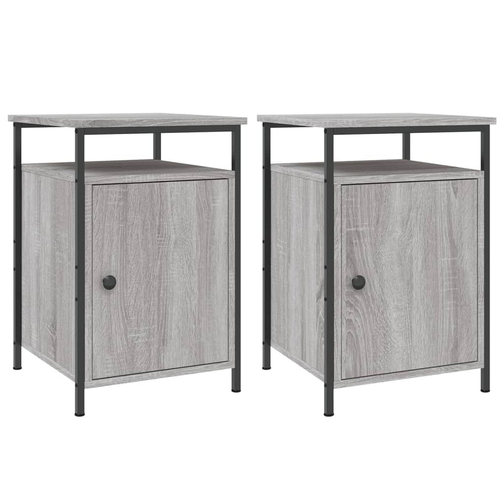 Nachtkastjes 2 st 40x42x60 cm bewerkt hout grijs sonoma eiken MeubelReus