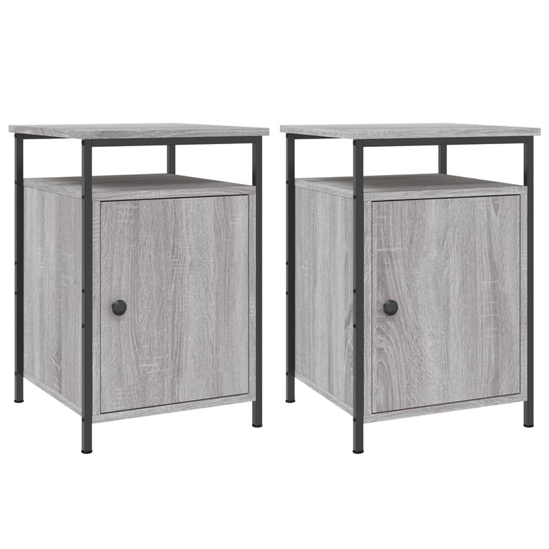 Nachtkastjes 2 st 40x42x60 cm bewerkt hout grijs sonoma eiken MeubelReus