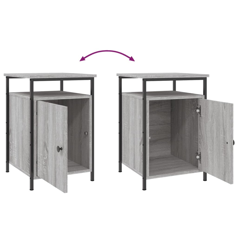 Nachtkastjes 2 st 40x42x60 cm bewerkt hout grijs sonoma eiken MeubelReus