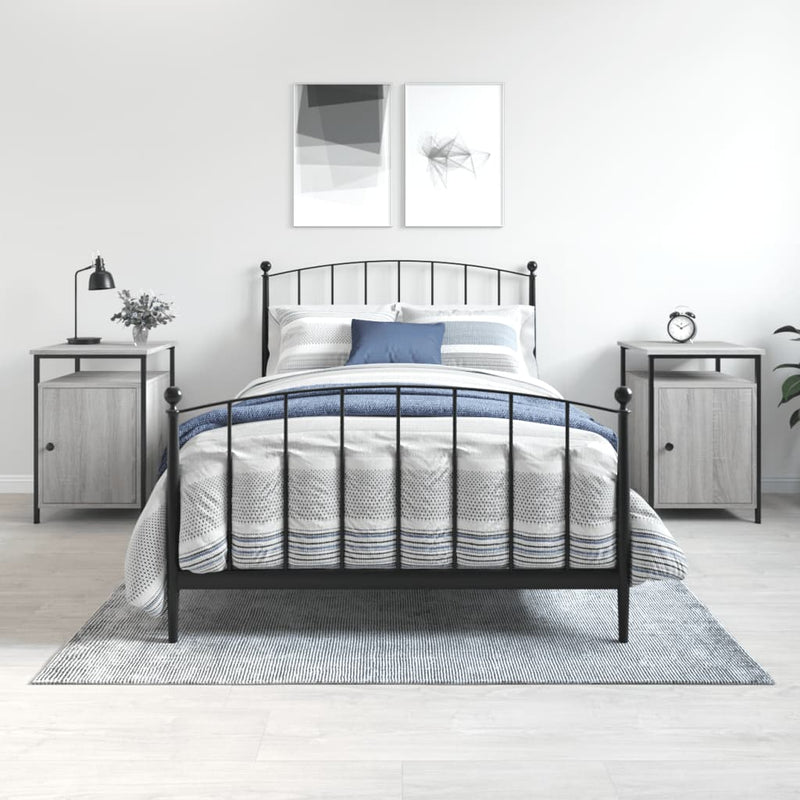 Nachtkastjes 2 st 40x42x60 cm bewerkt hout grijs sonoma eiken MeubelReus