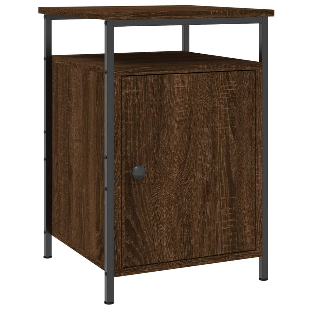 Nachtkastje 40x42x60 cm bewerkt hout bruin eikenkleur MeubelReus